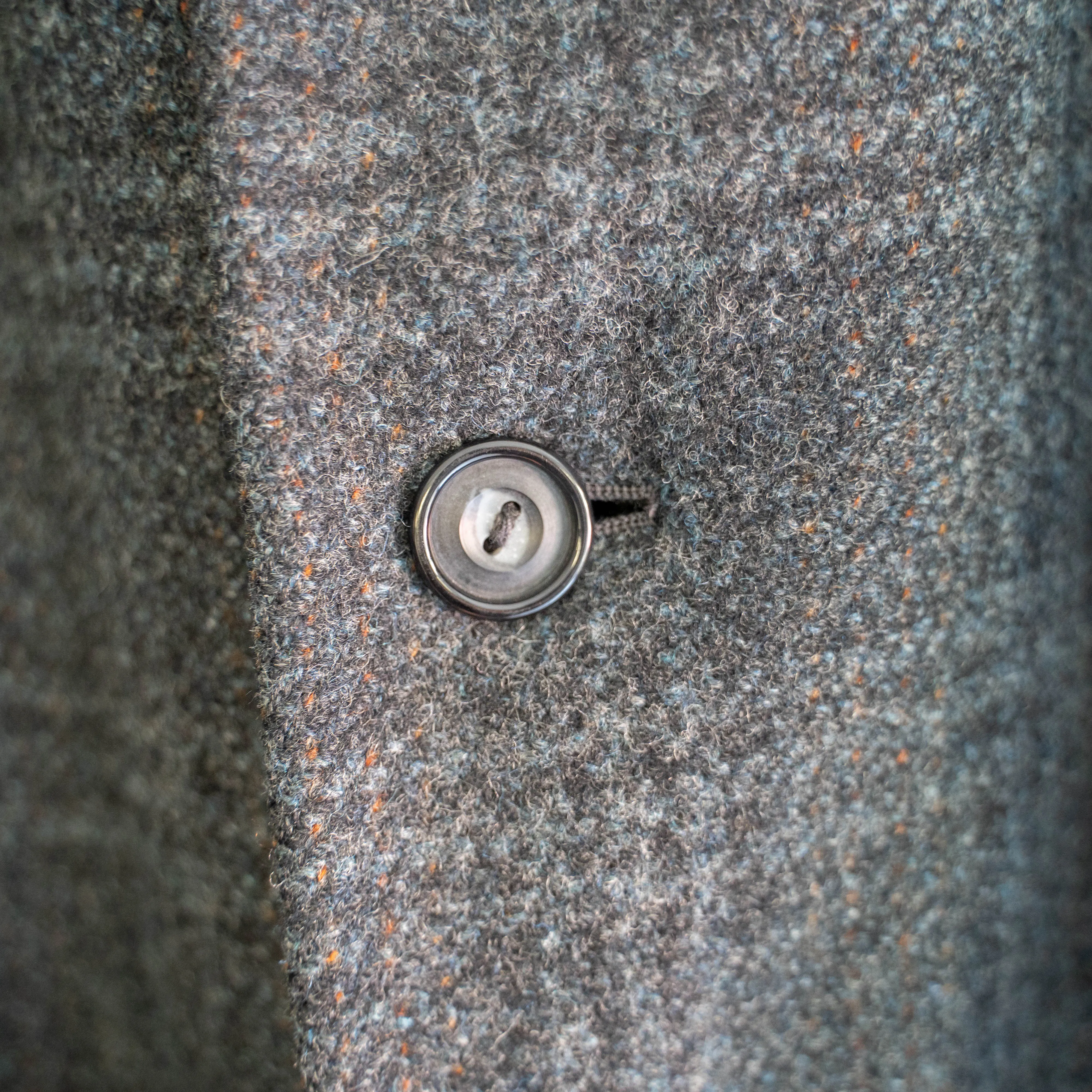 1970-80s France blue × gray checked wool coat