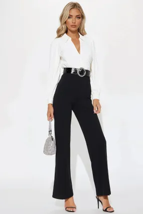 All Facts Jumpsuit - White/Black