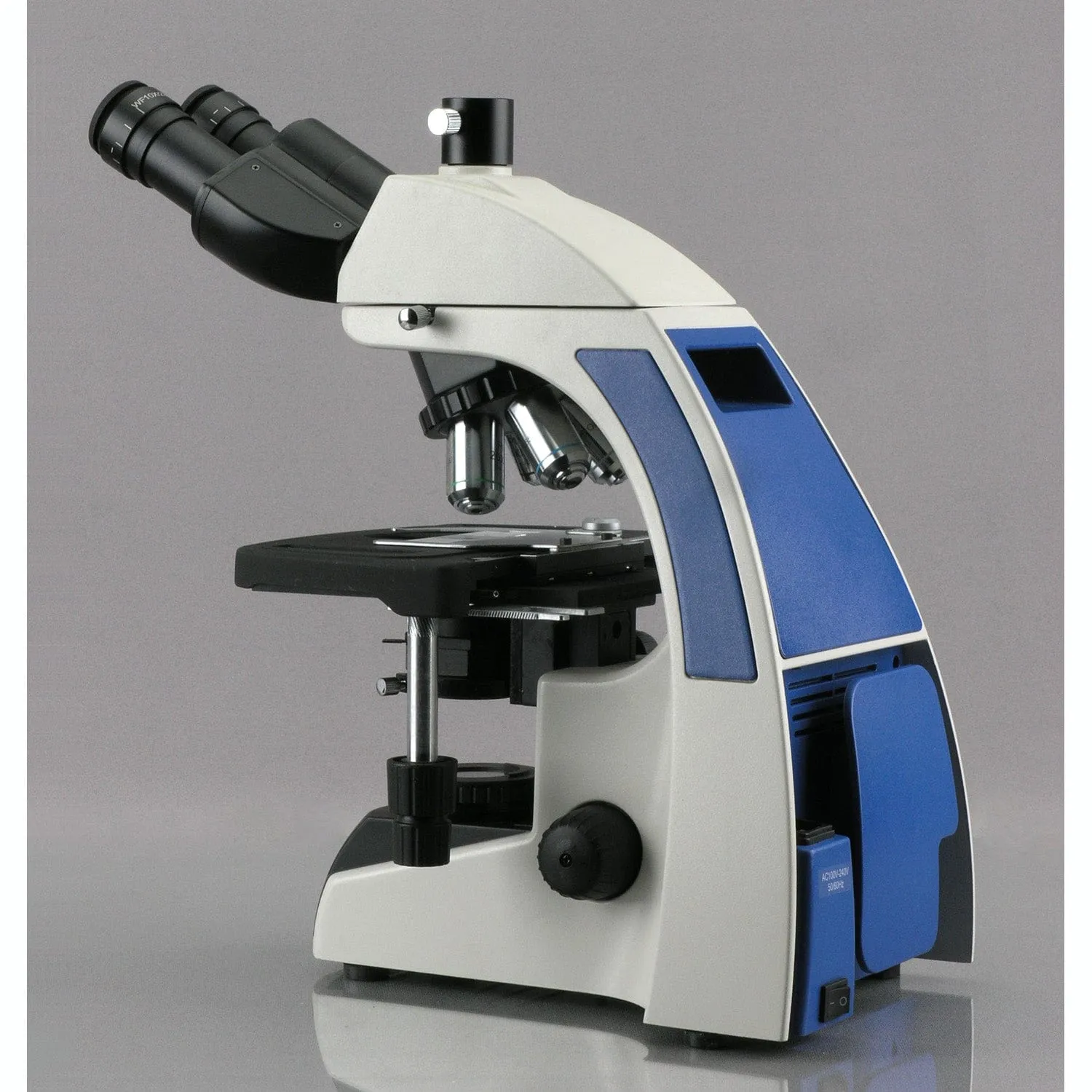 AmScope T720 Series Brightfield Phase Contrast Plan Infinity Kohler Laboratory Trinocular Compound Microscope 40X-2500X Magnification