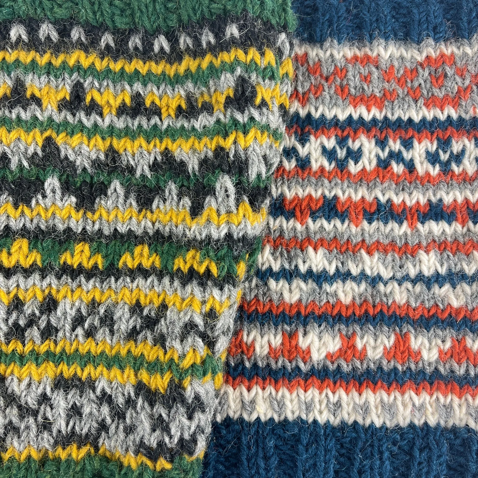 ANEKA Fair Isle Wool Jersey Lined Slipper Socks UK3-5