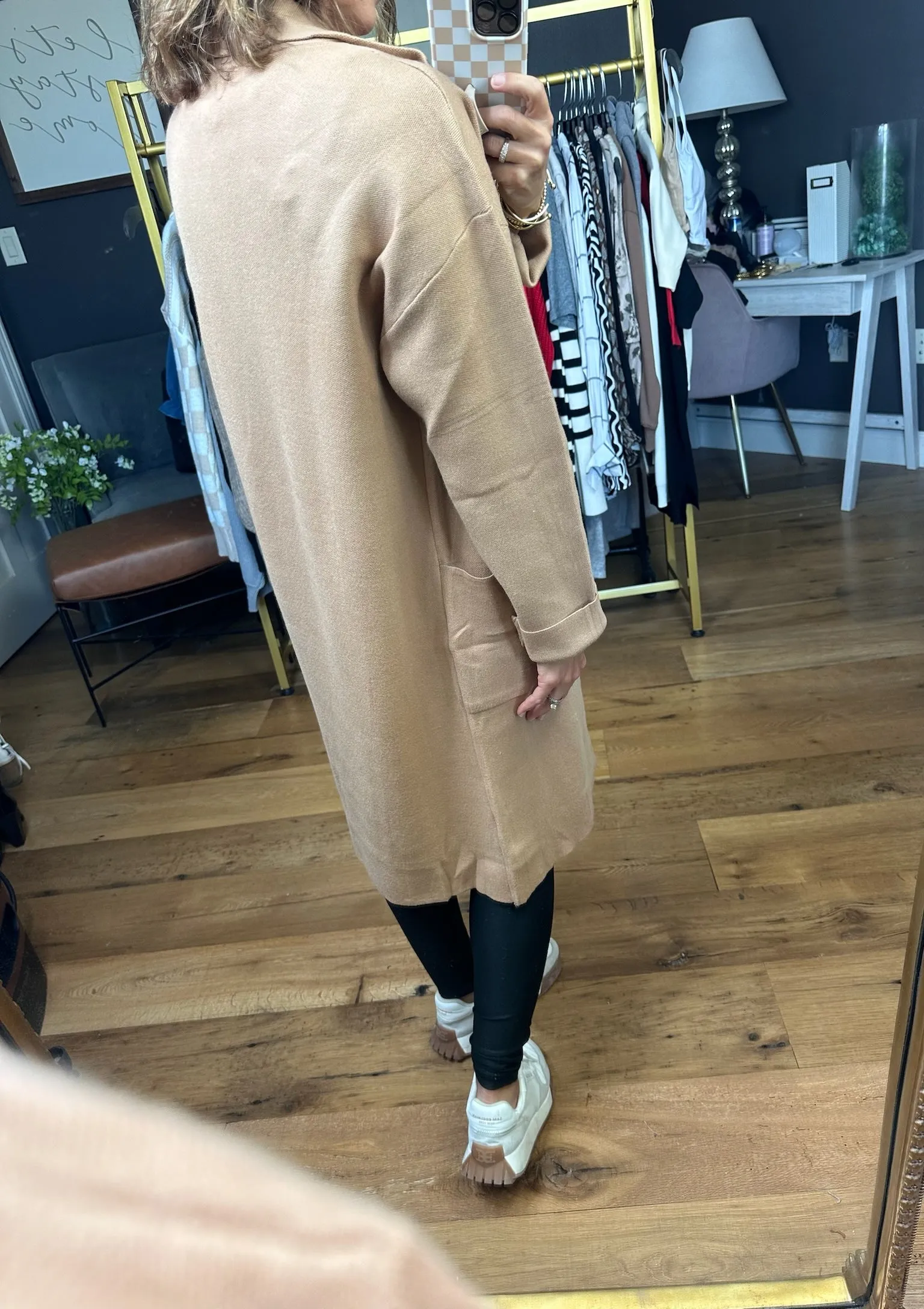 Between The Lines Sweater Blazer - Latte