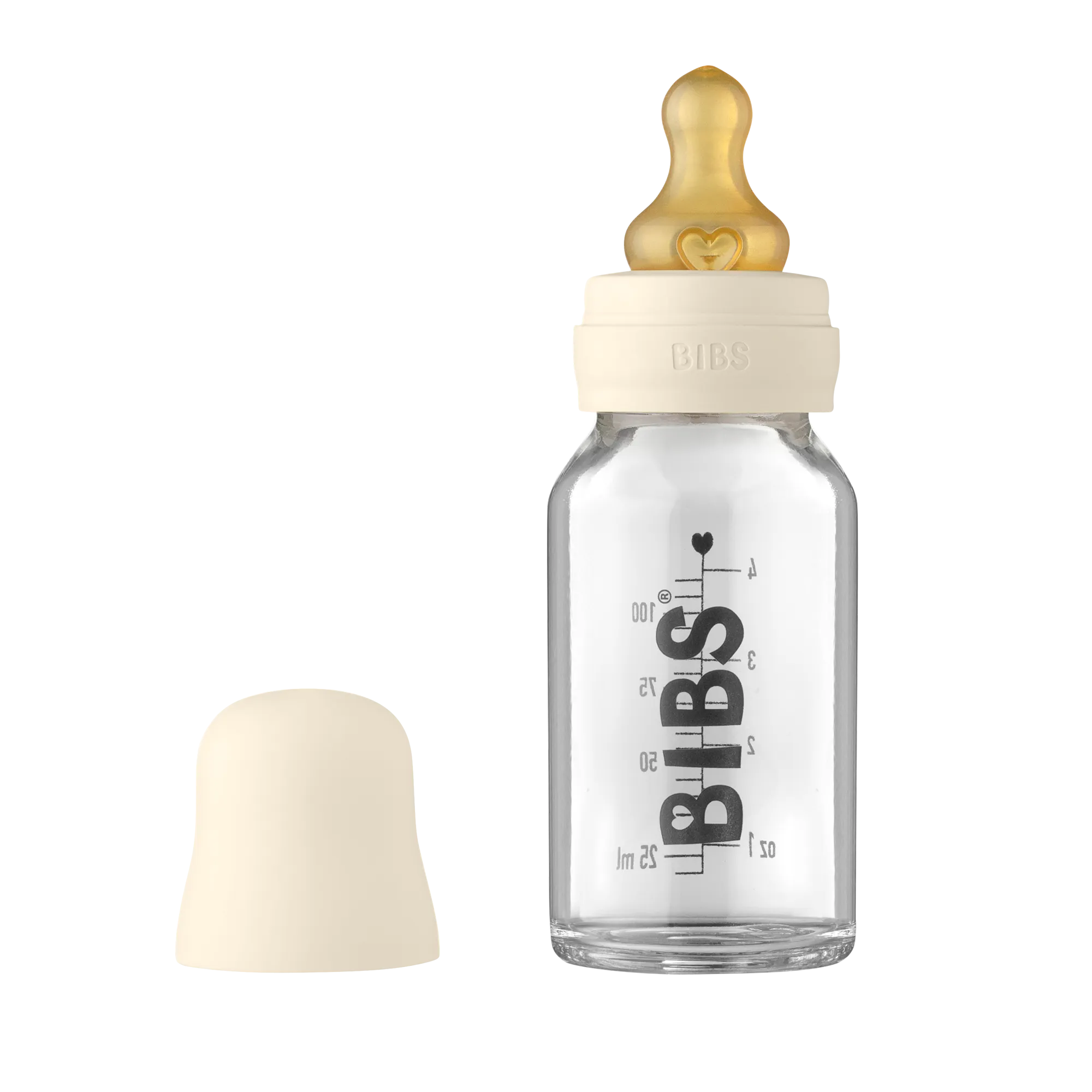BIBS Baby Glass Bottle 110ml - Ivory