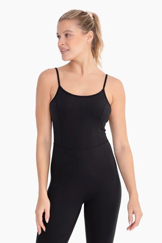 Black Sleeveless Full Length Flared Jumpsuit