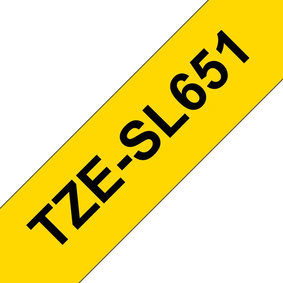 Brother TZeSL651 (24mm x 8M) Self-Laminating label tape for cables (Black on Yellow) TZe-SL651 覆貼型已過膠線纜標籤帶(黃底黑字)