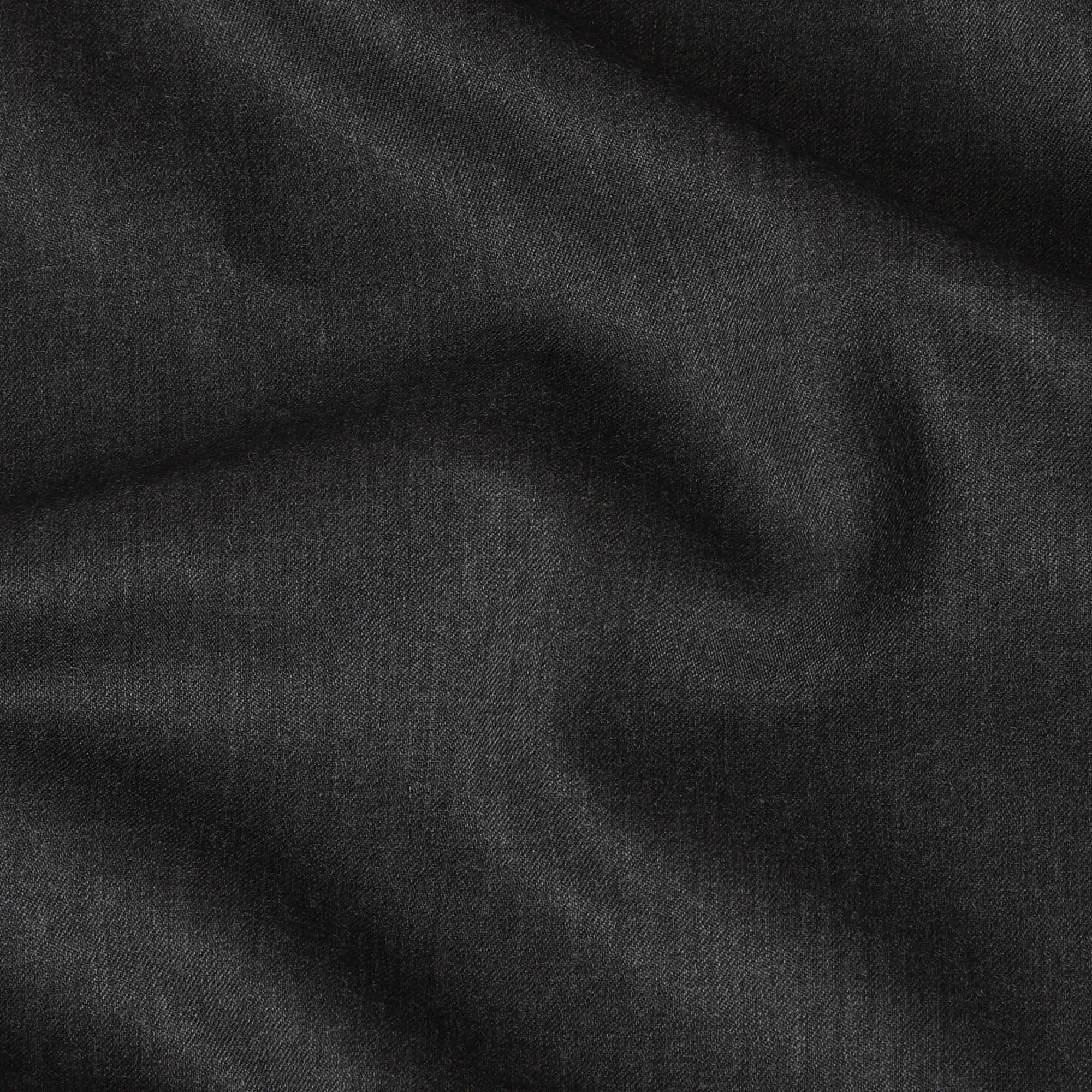 Charcoal grey Plain Premium pure Super 100's English all wool suiting fabric-D14692