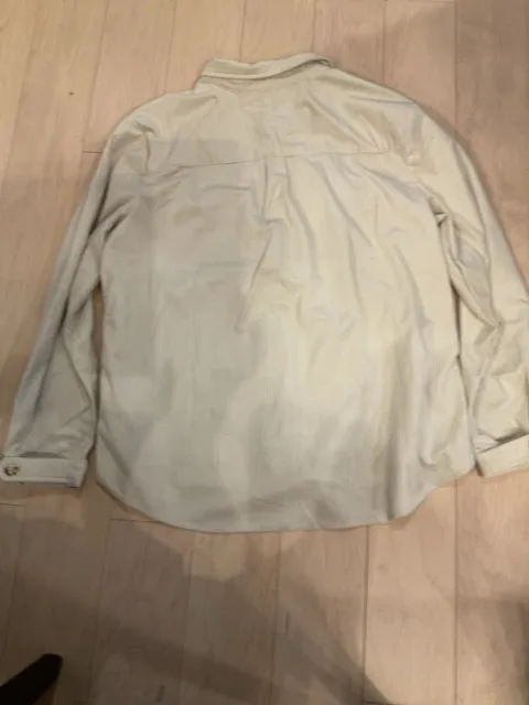 {{ClientCode}} CREAM DEMOCRACY BUTTON DOWN SHACKET, XL