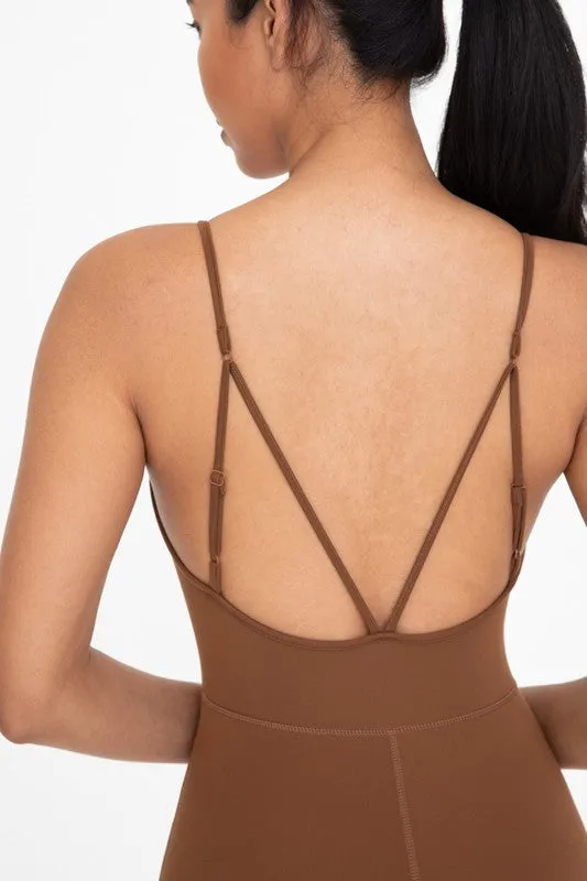 Cocoa Dust Sleeveless Full Length Flared Jumpsuit