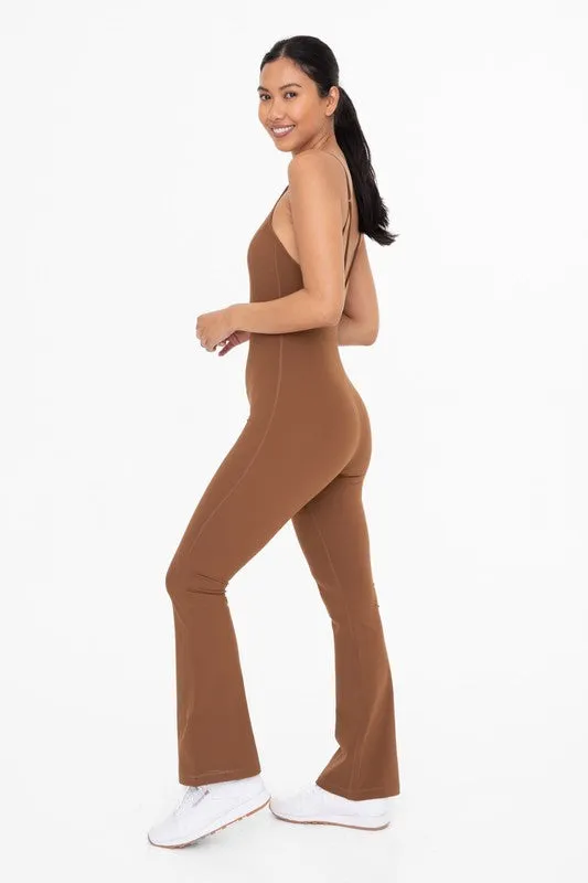 Cocoa Dust Sleeveless Full Length Flared Jumpsuit