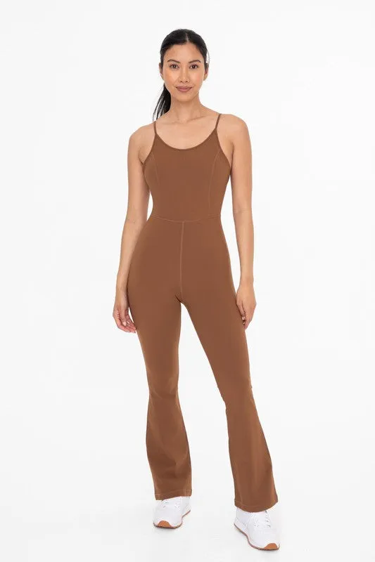 Cocoa Dust Sleeveless Full Length Flared Jumpsuit