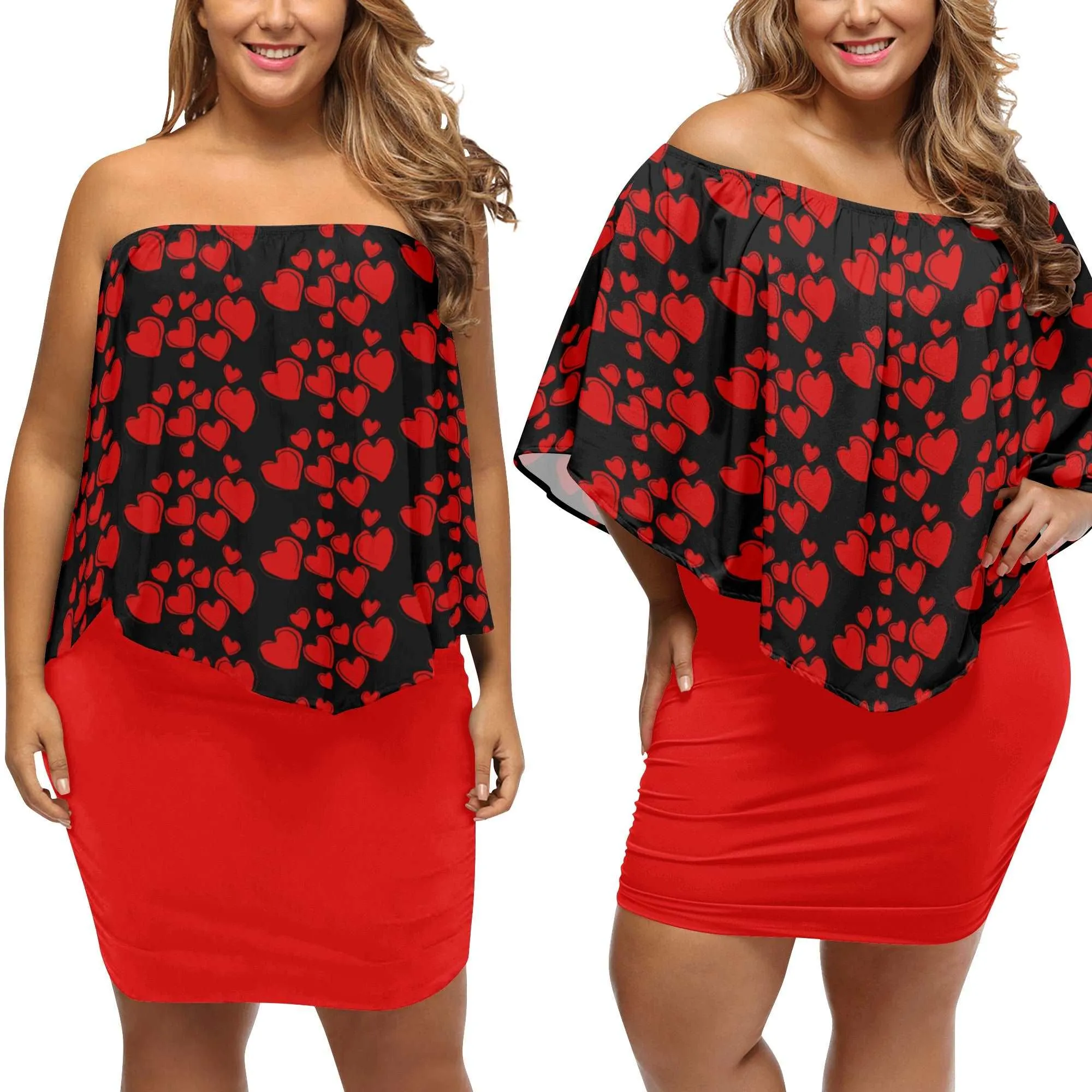 Dancing Hearts Women's Off-the-Shoulder Tube Dress