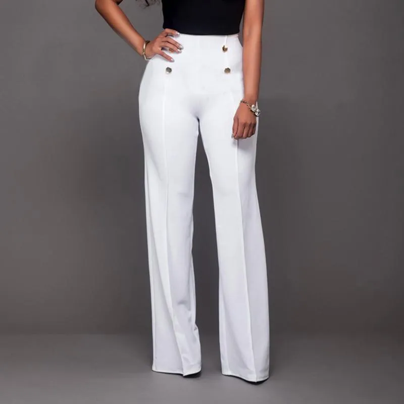 FashionSierra - Fashion Slim Button High Waist Women Flare Pants
