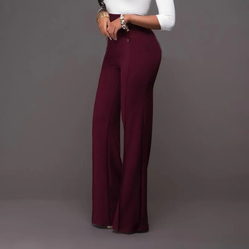 FashionSierra - Fashion Slim Button High Waist Women Flare Pants