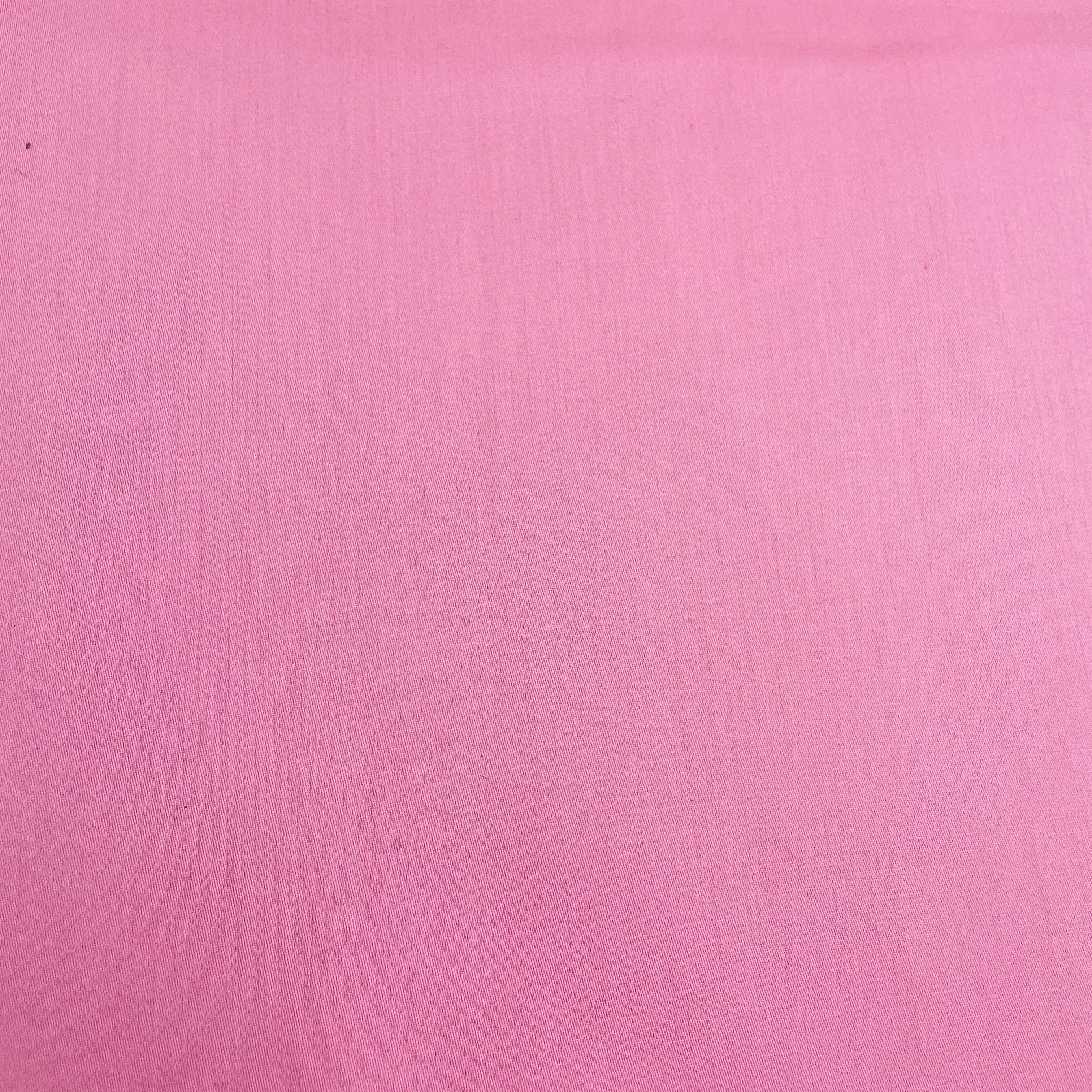 Flamingo Pink Solid Cotton Satin Fabric