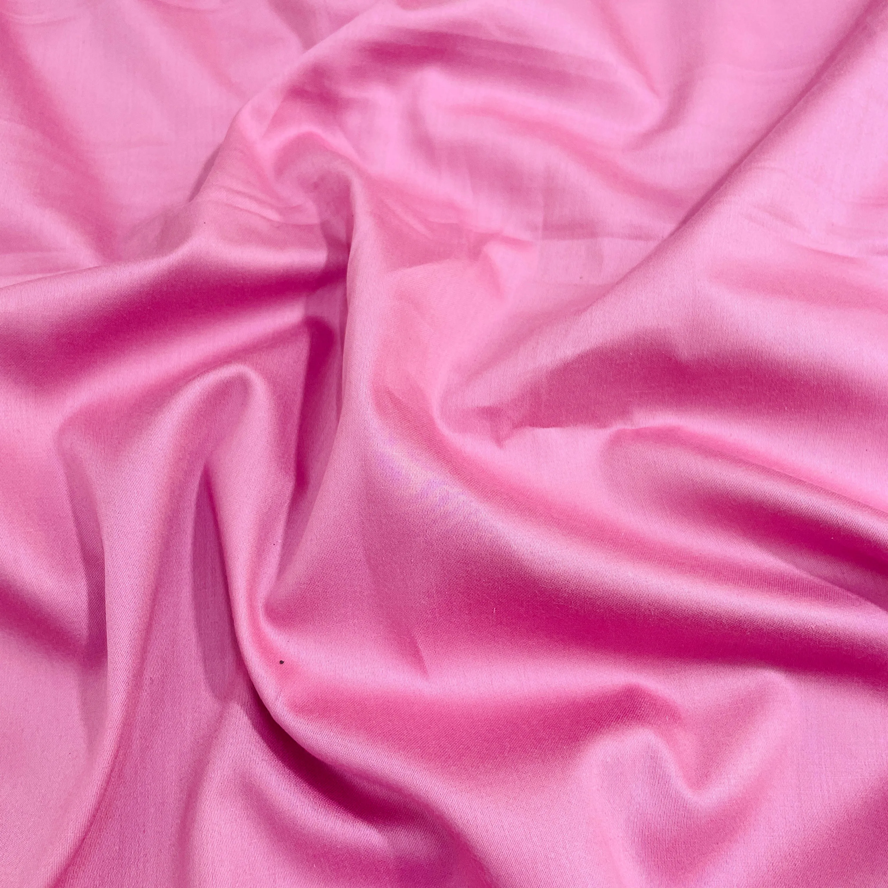 Flamingo Pink Solid Cotton Satin Fabric
