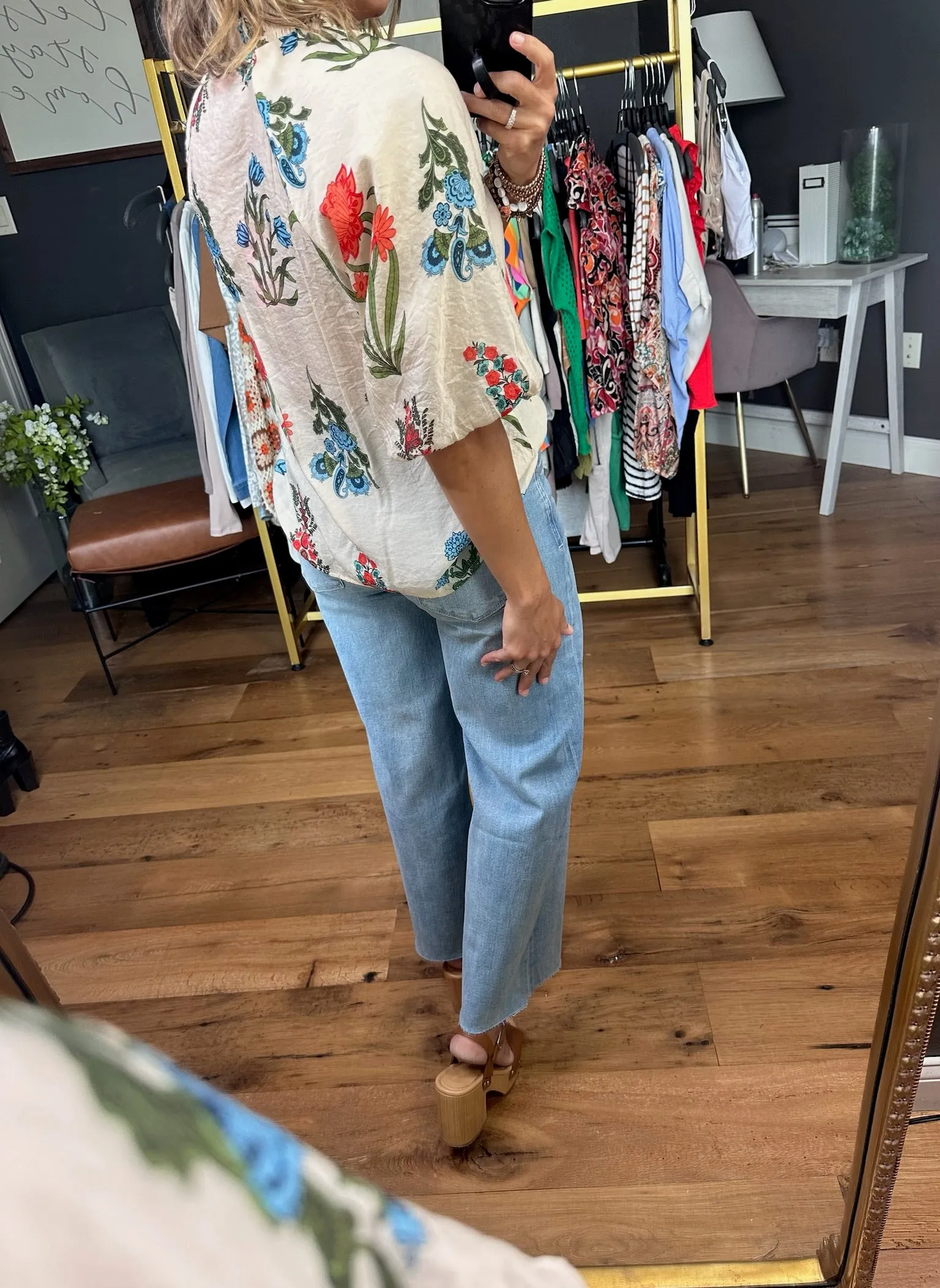 Garden Charm Floral Top - Oat Multi