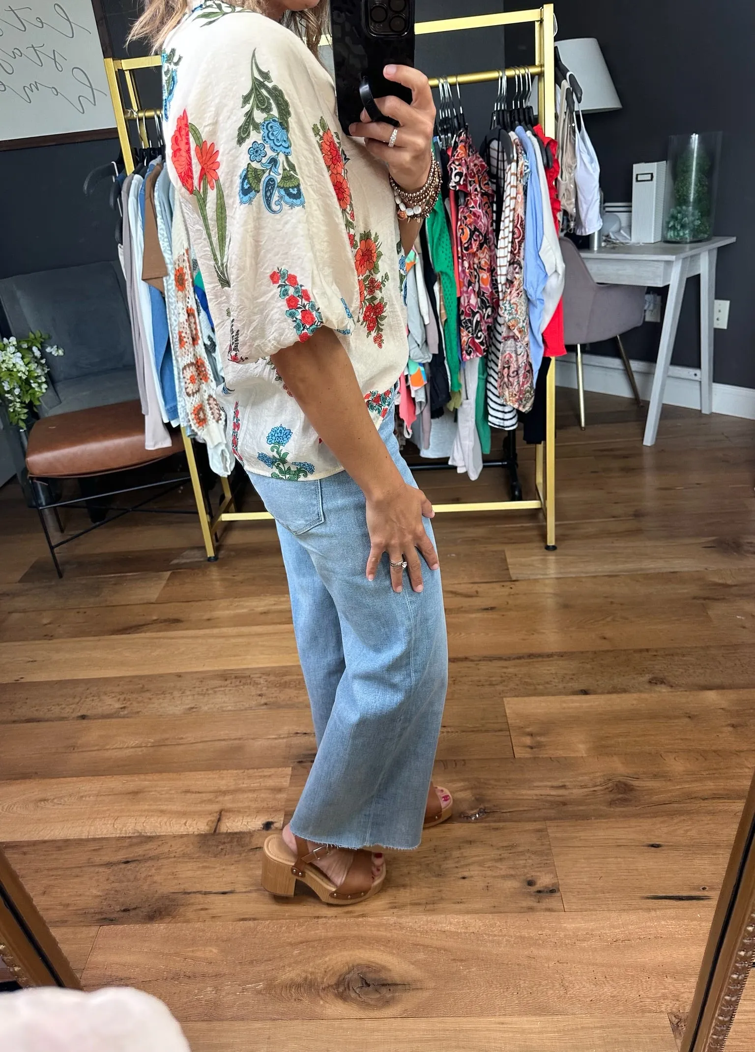 Garden Charm Floral Top - Oat Multi