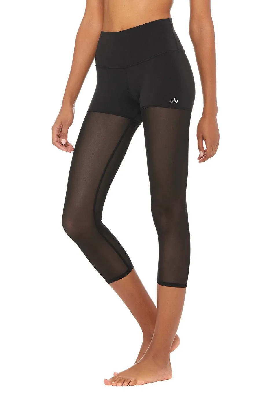 High-Waist Sheer Capri