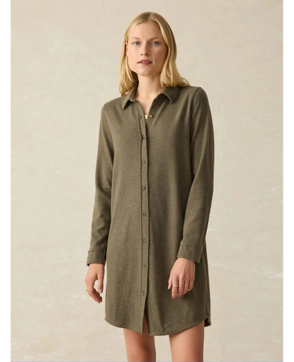 Legend Sweater Dress Olive Melange Twill Restocked
