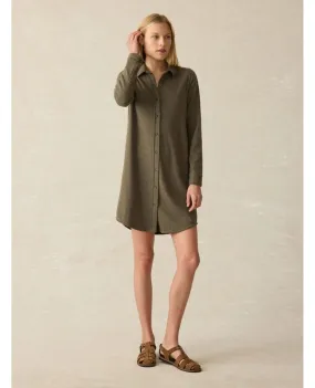 Legend Sweater Dress Olive Melange Twill Restocked