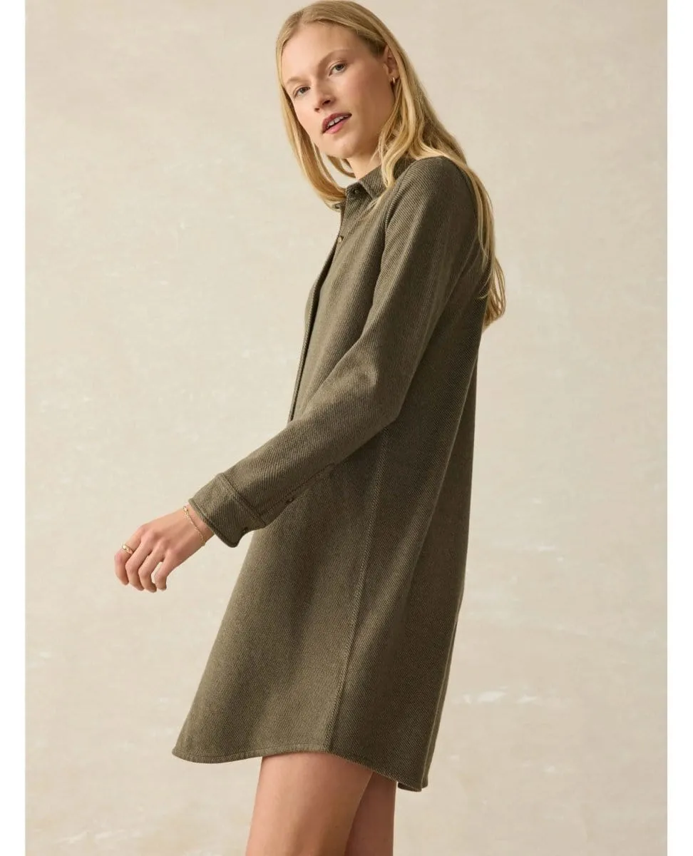 Legend Sweater Dress Olive Melange Twill Restocked