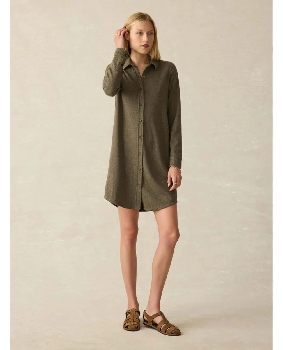 Legend Sweater Dress Olive Melange Twill Restocked