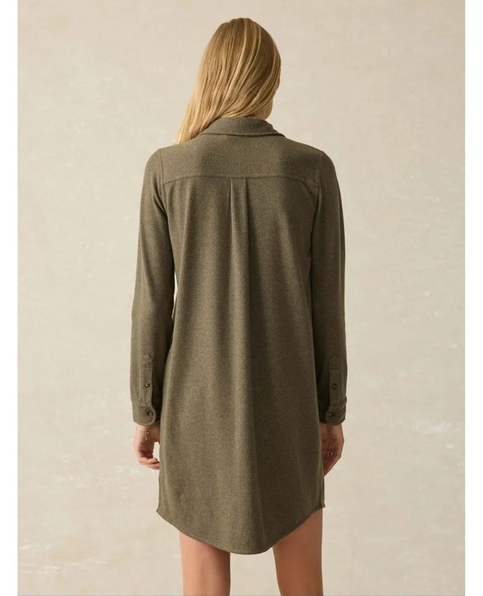 Legend Sweater Dress Olive Melange Twill Restocked