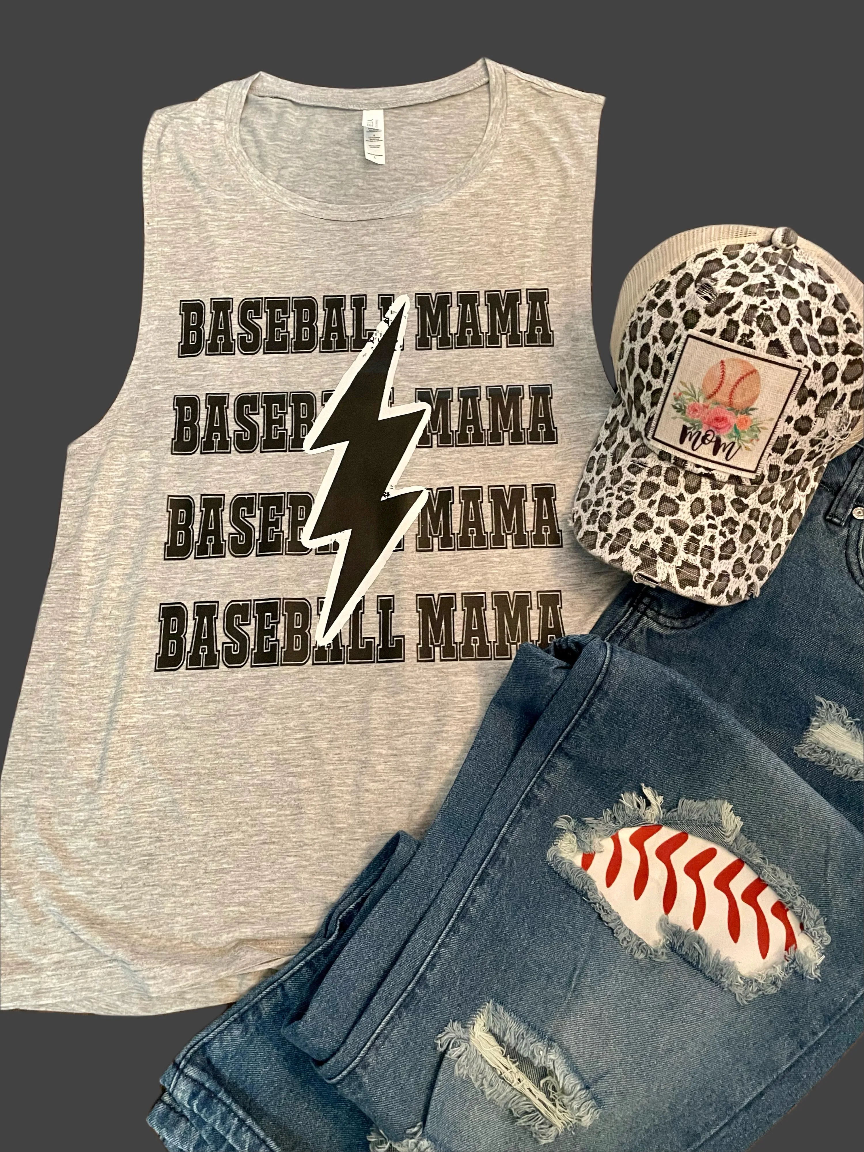 Lightening Baseball Mama Tank