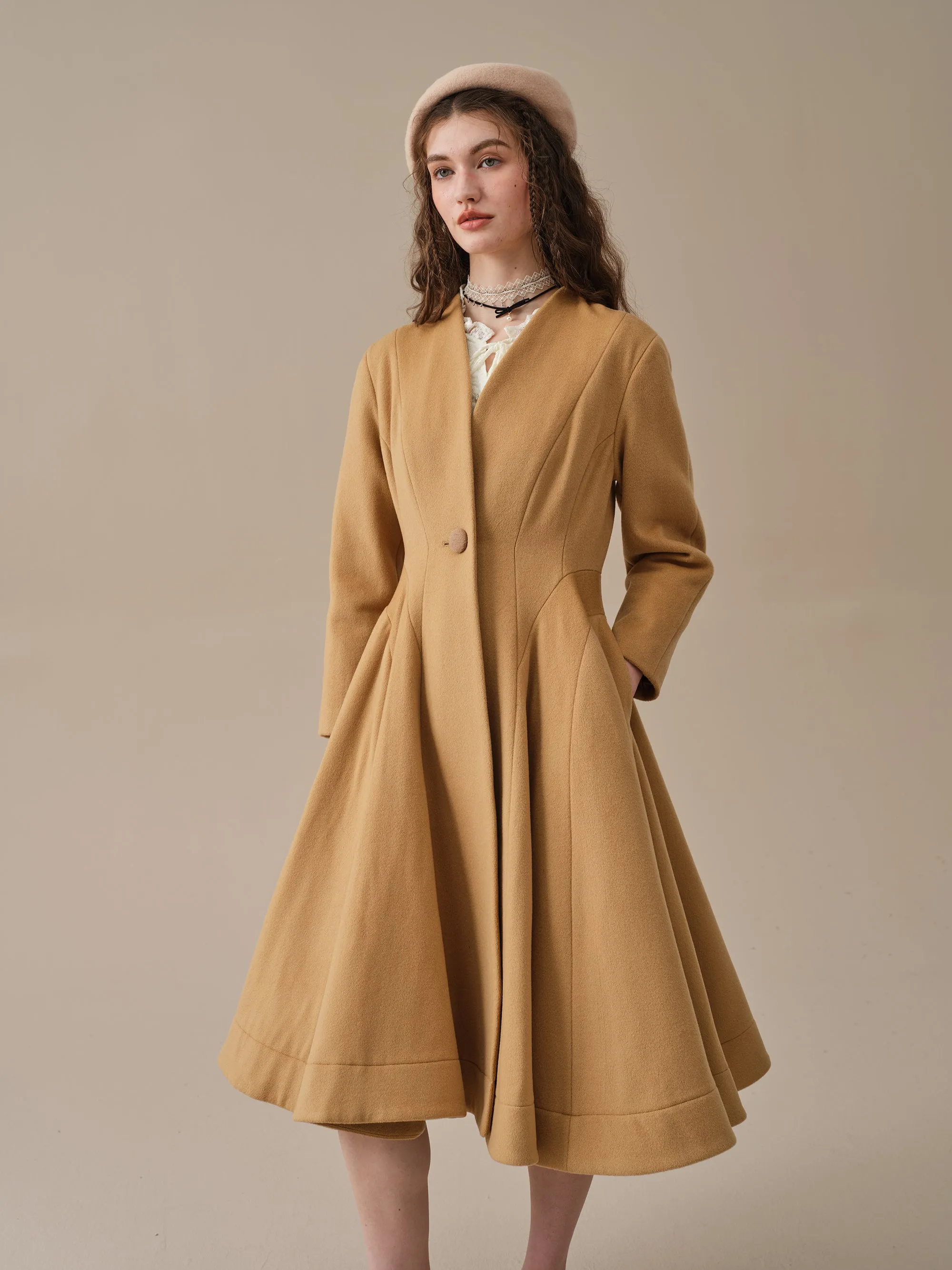 LITTLE WOMEN 22 | WOOL COAT IN GoldenRod