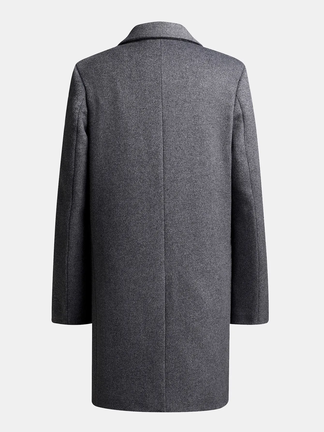 Long Line Wool Blended Overcoat