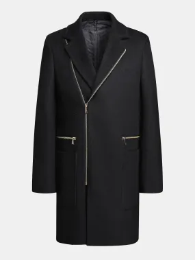 Long Line Wool Blended Overcoat