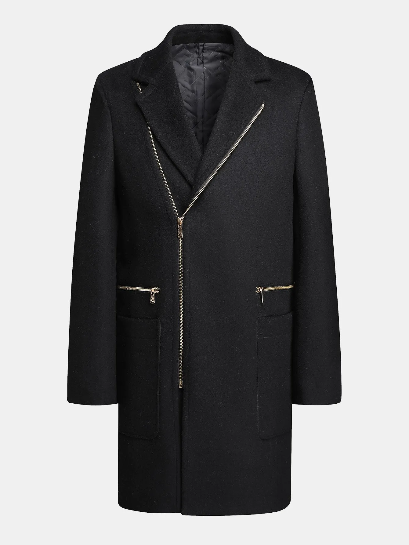 Long Line Wool Blended Overcoat