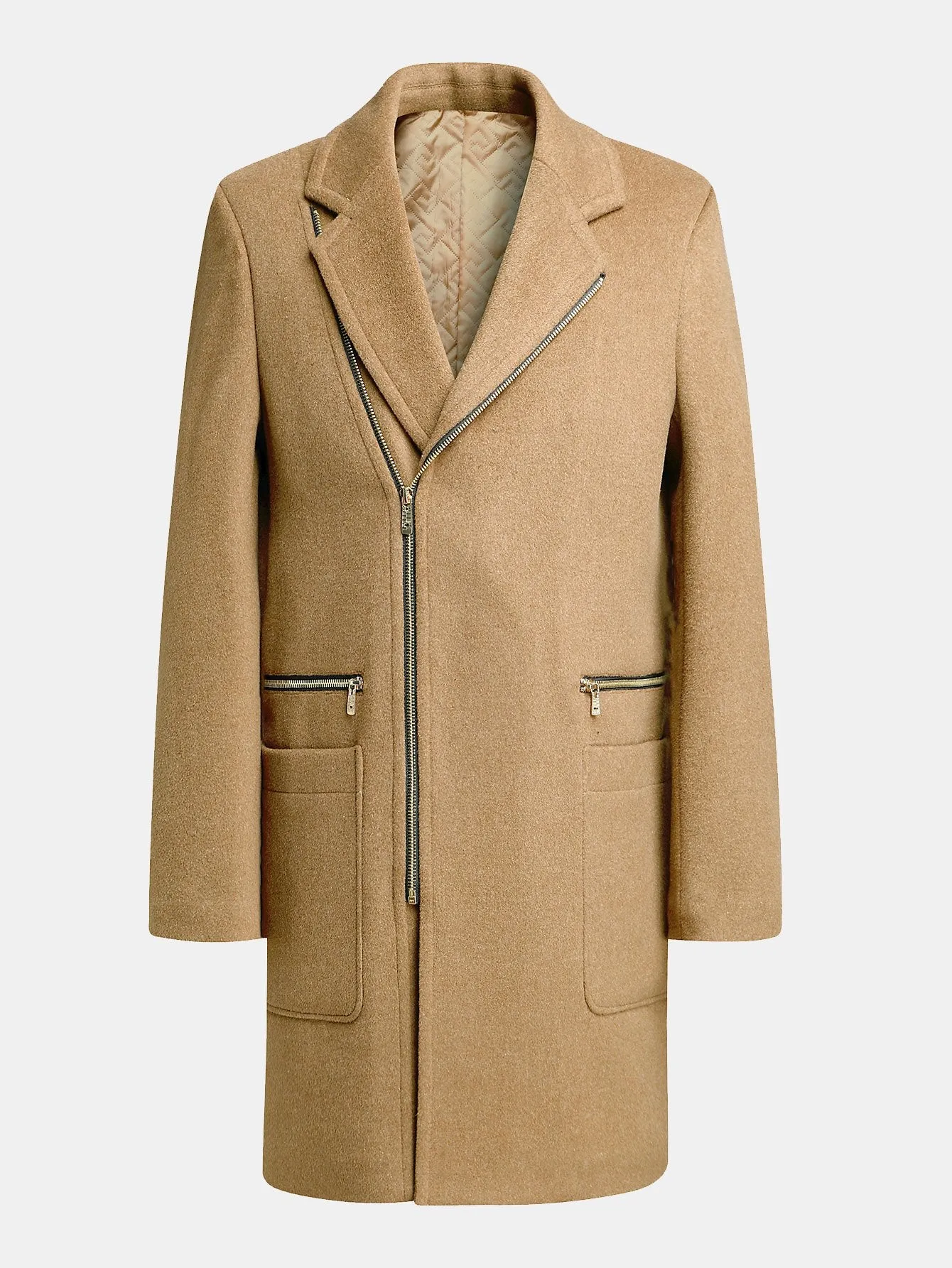 Long Line Wool Blended Overcoat