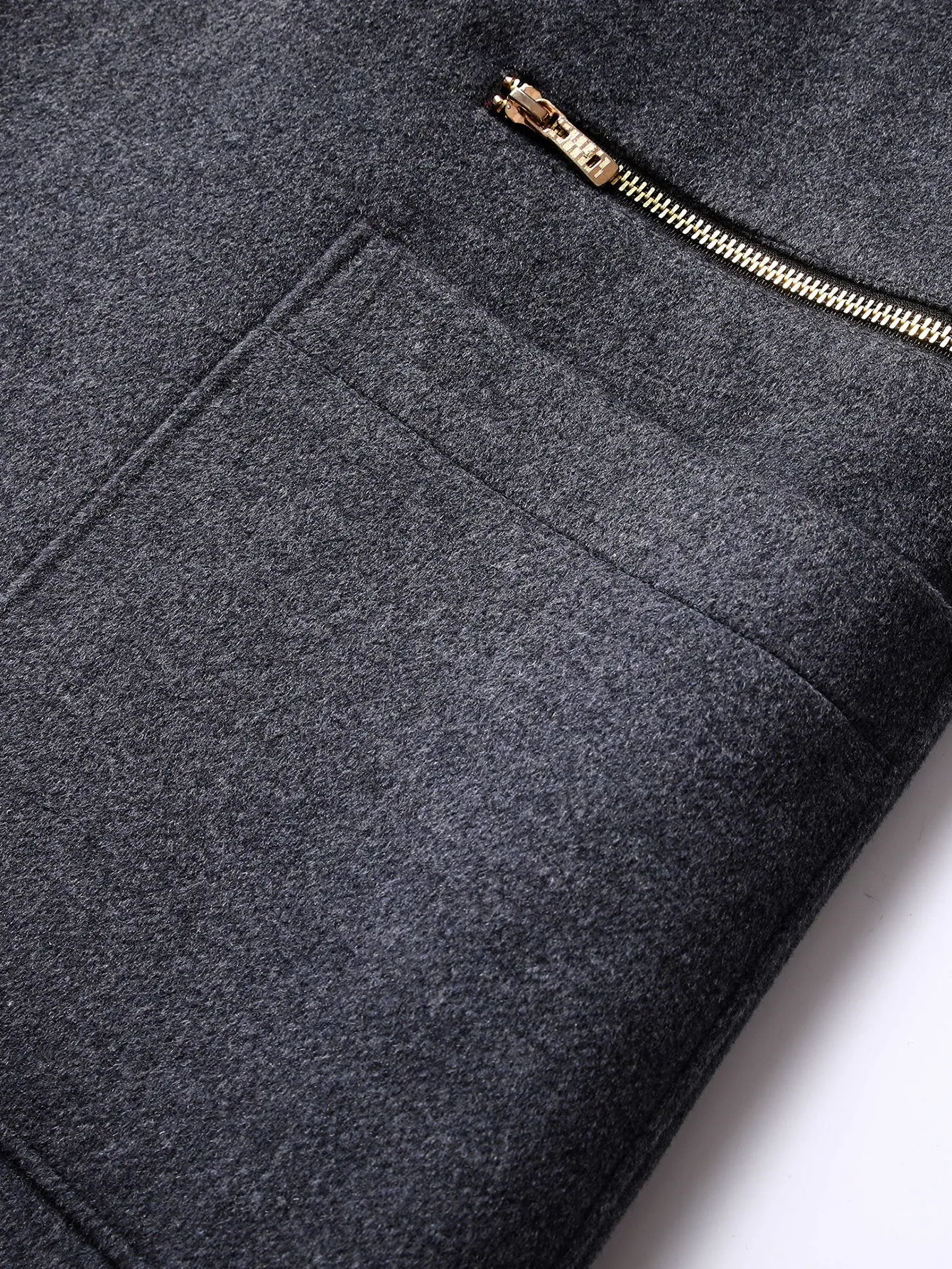 Long Line Wool Blended Overcoat