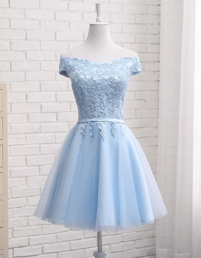 Lovely Off Shoulder Short Party Dress, Cute Homecoming Dress
