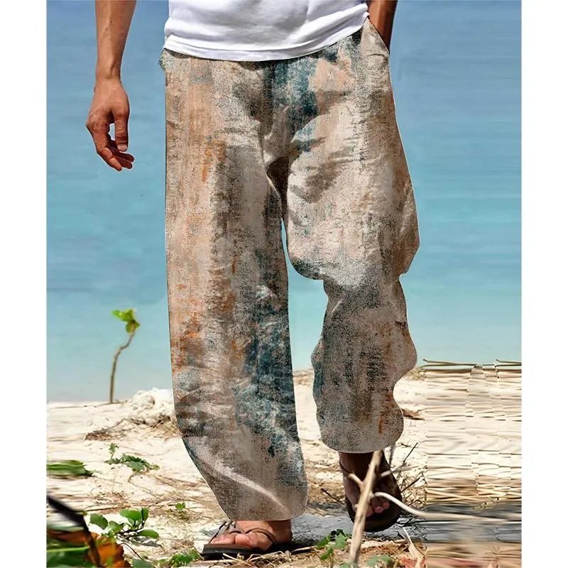 Men's Abstract Contrasting Colors Printed Casual Trousers 96094318L