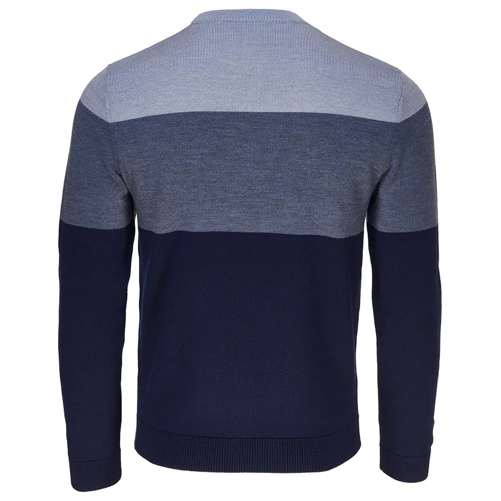 Mens Merino Block Stripe Sweater (Navy/Denim/Sky)