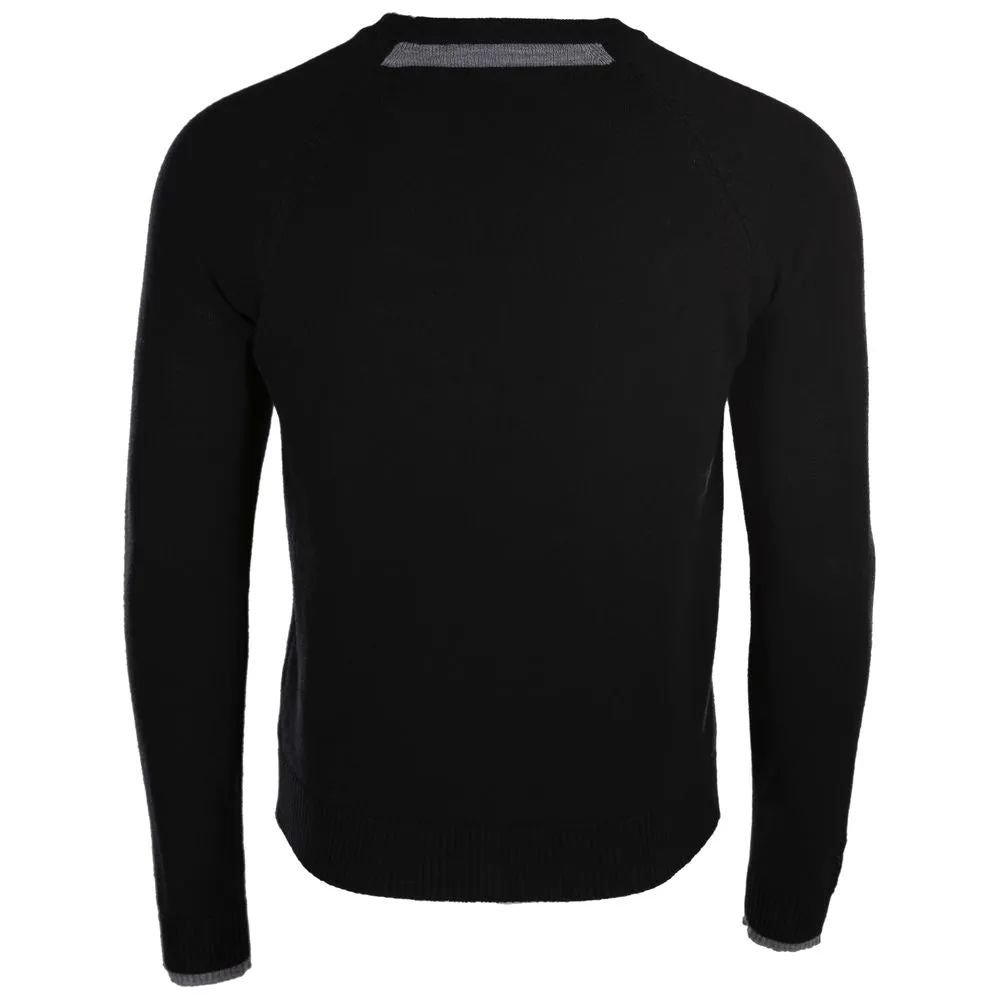 Mens Merino Crew Sweater (Black/Charcoal)