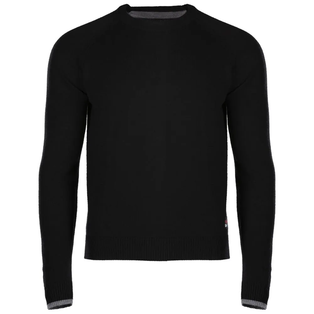 Mens Merino Crew Sweater (Black/Charcoal)