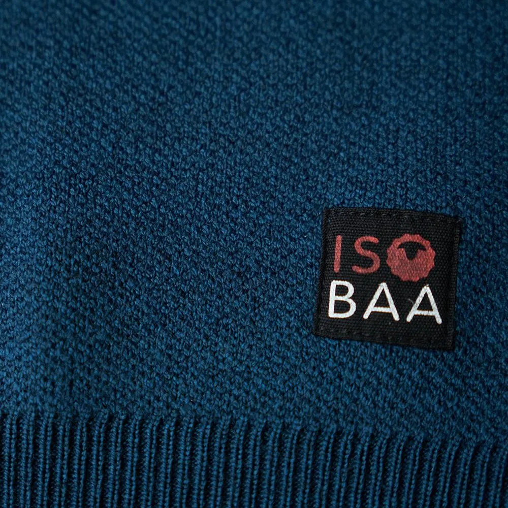 Mens Merino Honeycomb Sweater (Petrol/Charcoal)