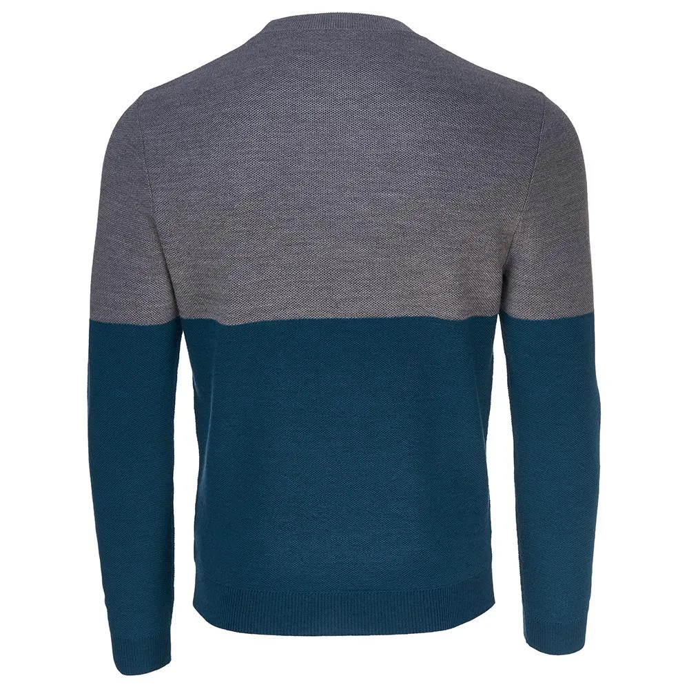 Mens Merino Honeycomb Sweater (Petrol/Charcoal)