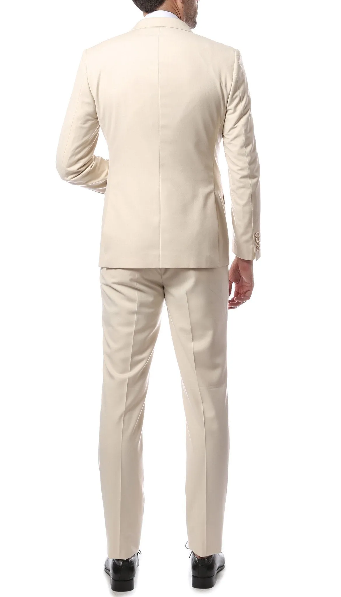Mens ZNL22S 2pc 2 Button Slim Fit Tan Zonettie Suit