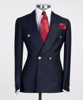 Navy Golden Button Suit