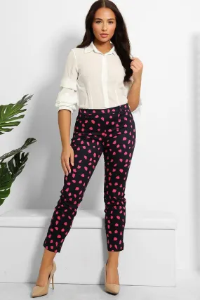 Navy Pink Smart Casual Trousers