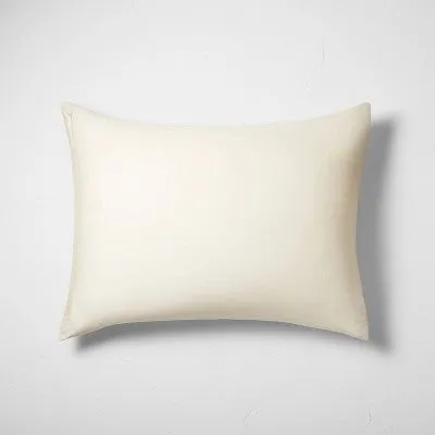 New - King Heavyweight Linen Blend Stripe Pillow Sham Natural - Casaluna