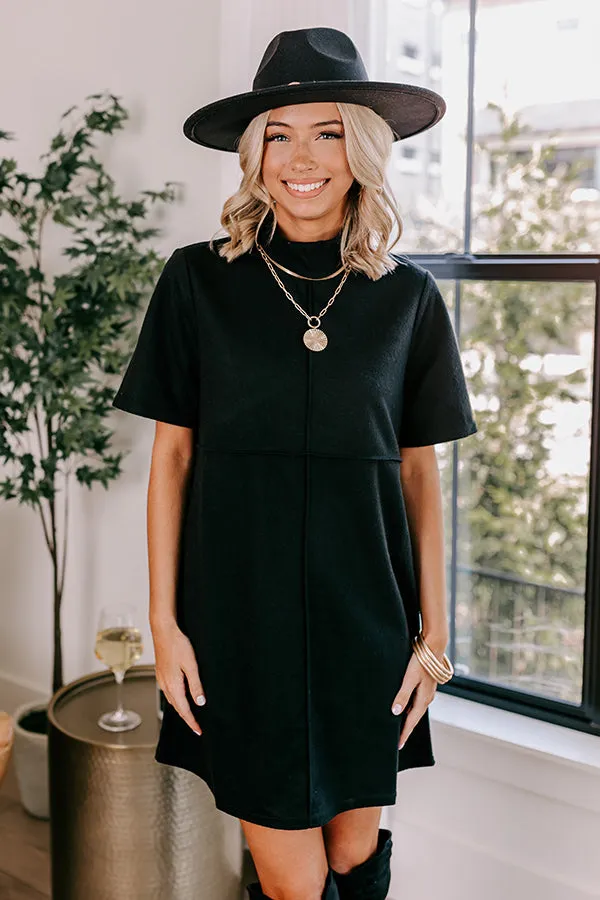 On The Scene Mini Sweater Dress In Black