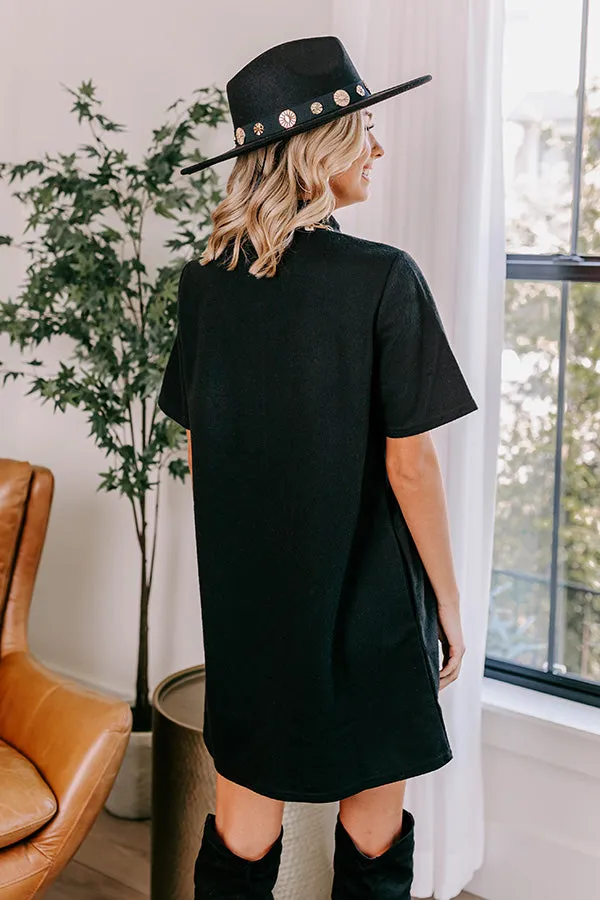 On The Scene Mini Sweater Dress In Black