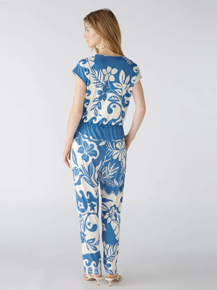 Oui Jumpsuit Blue & White