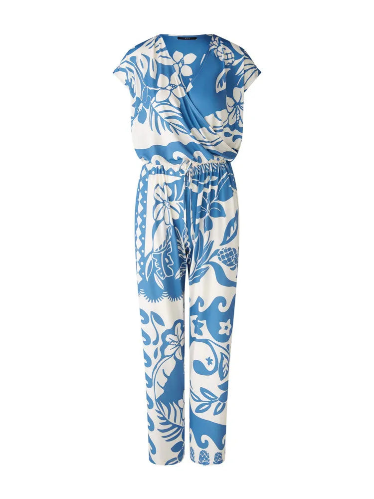 Oui Jumpsuit Blue & White