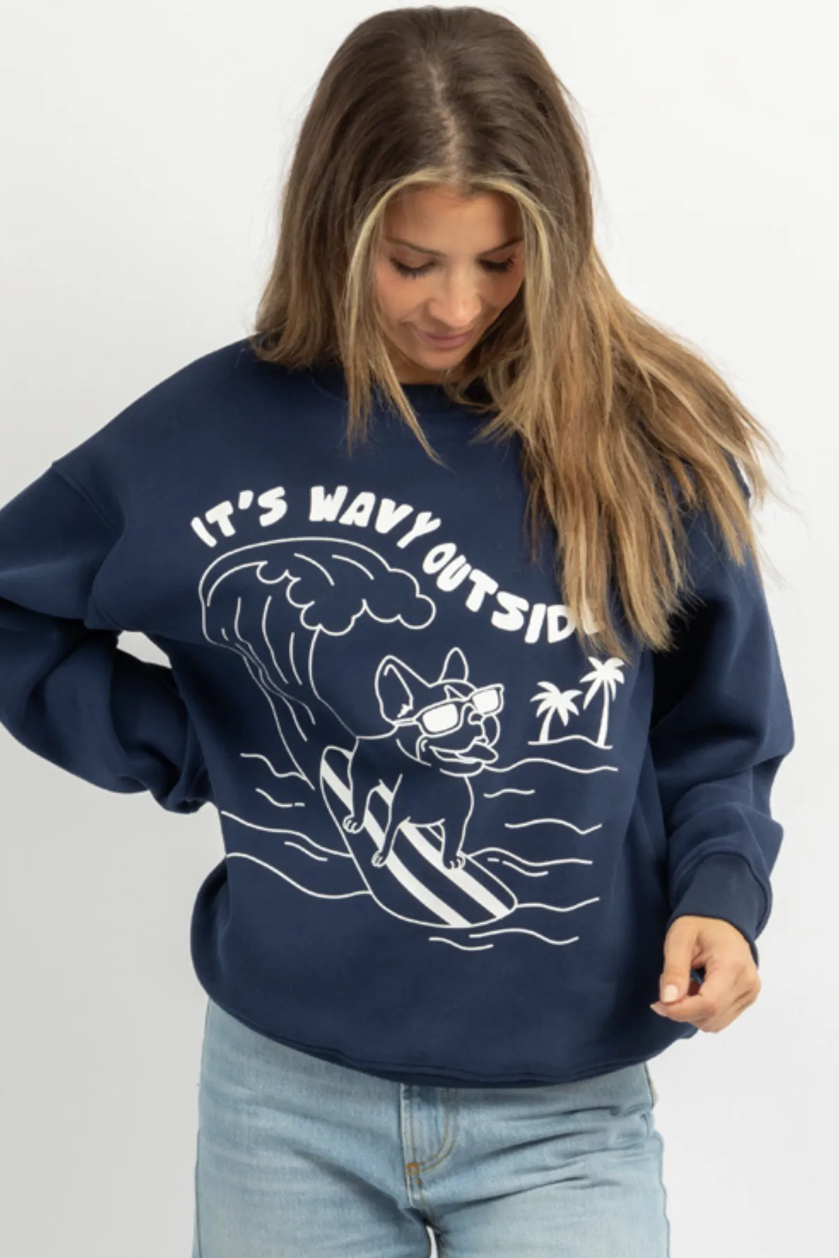 PARTY WAVE NAVY SWEATSHIRT