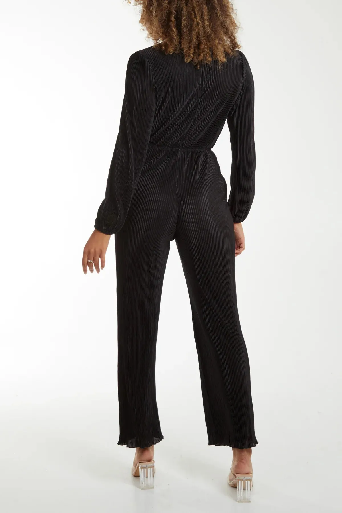 Plisse Wrap Jumpsuit